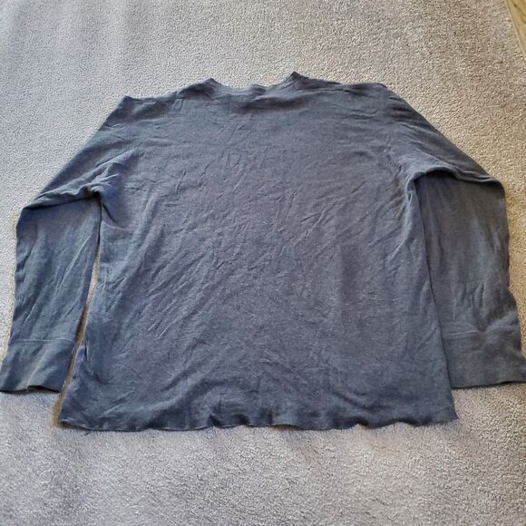 LL Bean Shirt Mens 2XL XXL Blue Gray Lined Wool River Driver Base Layer - Picture 6 of 11